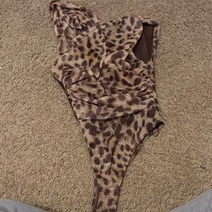 Zara Leopard Print Bodysuit